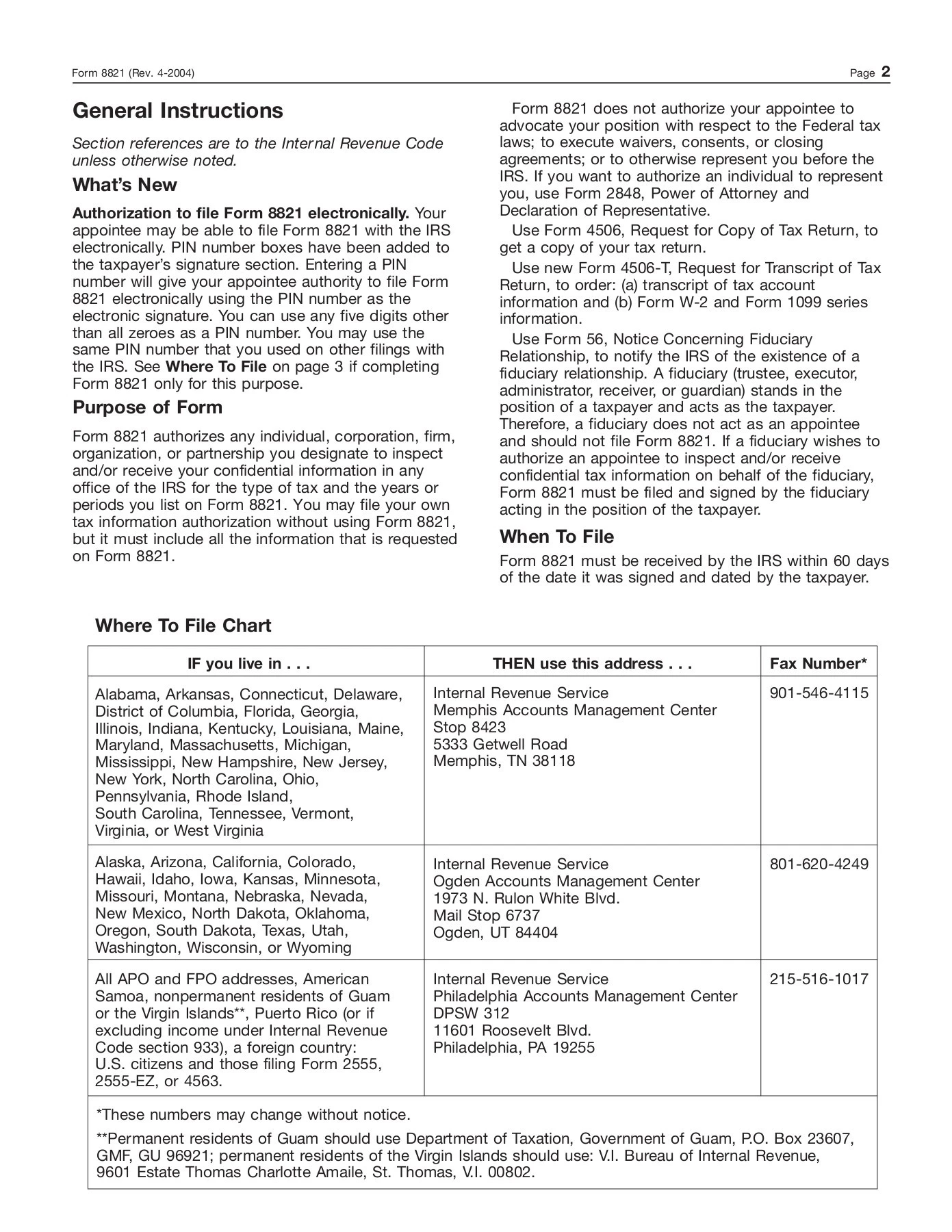 Irs Form 8821 Instructions Pdf