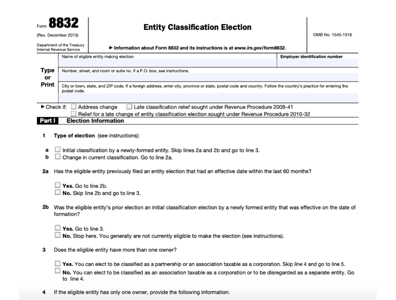 Form 8832 Instructions And Frequently Asked Questions