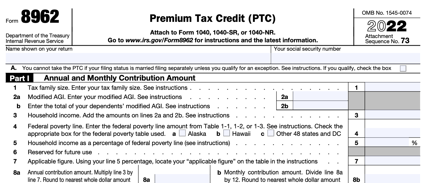 Form 8962 Printable