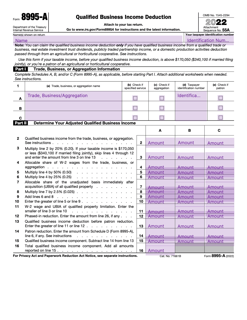 Irs Form 8995 Qualified Business Income