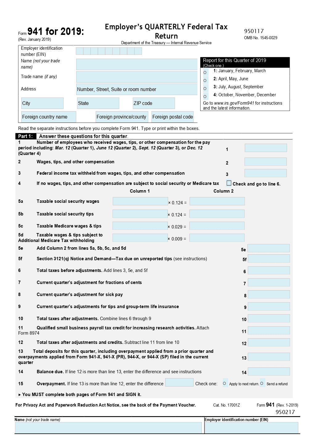 Irs Form 941
