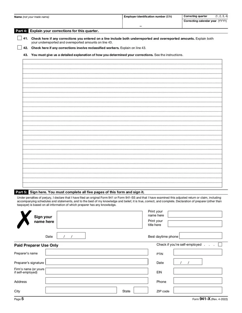 Fillable Form 941 X 2023