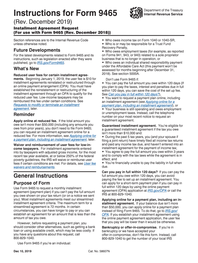Form 9465 Instructions Fill Out amp Sign Online DocHub