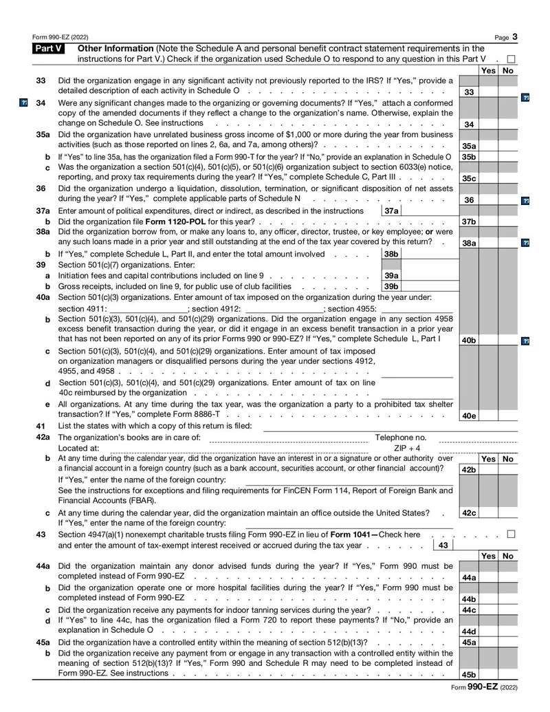 Form 990 EZ Fill And Sign Online With Lumin
