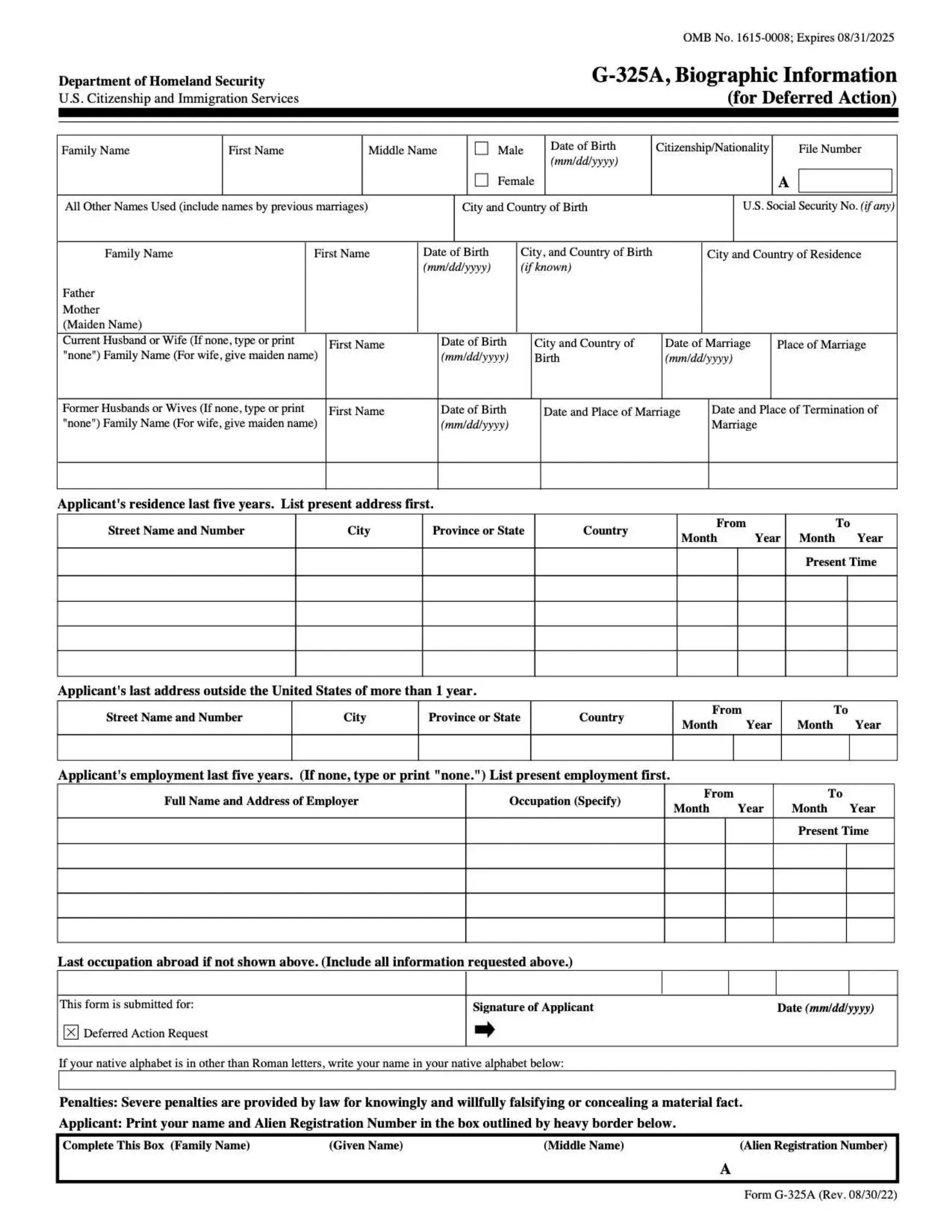 Form G 325A Fill Out Printable PDF Forms Online