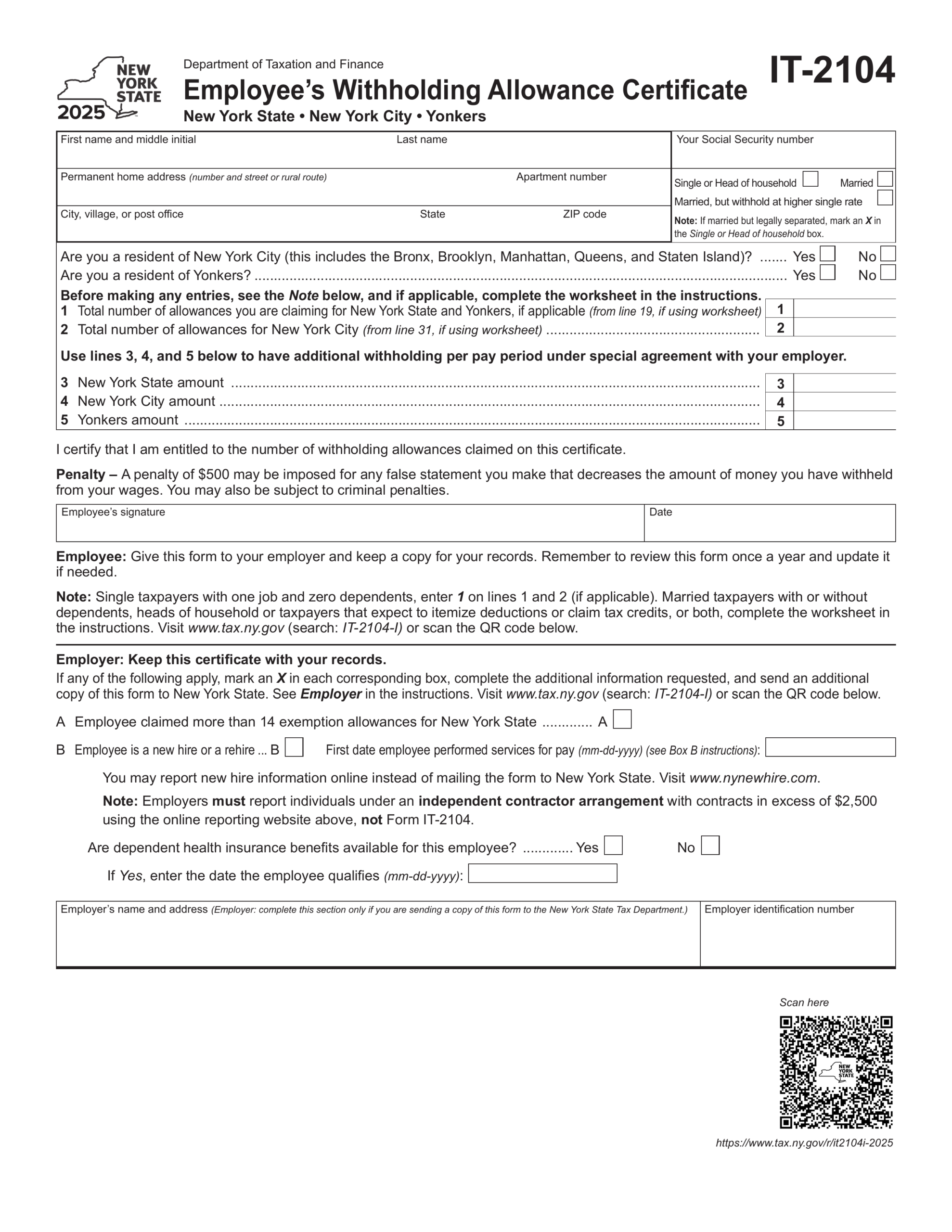 Form IT 2104 2024 2025 Fill Forms Online PDF Guru