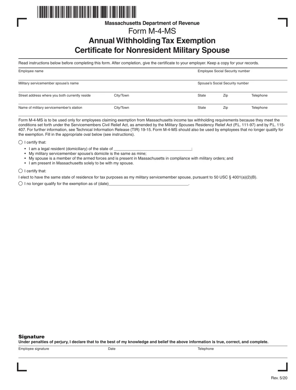 Mass Tax Form M-4