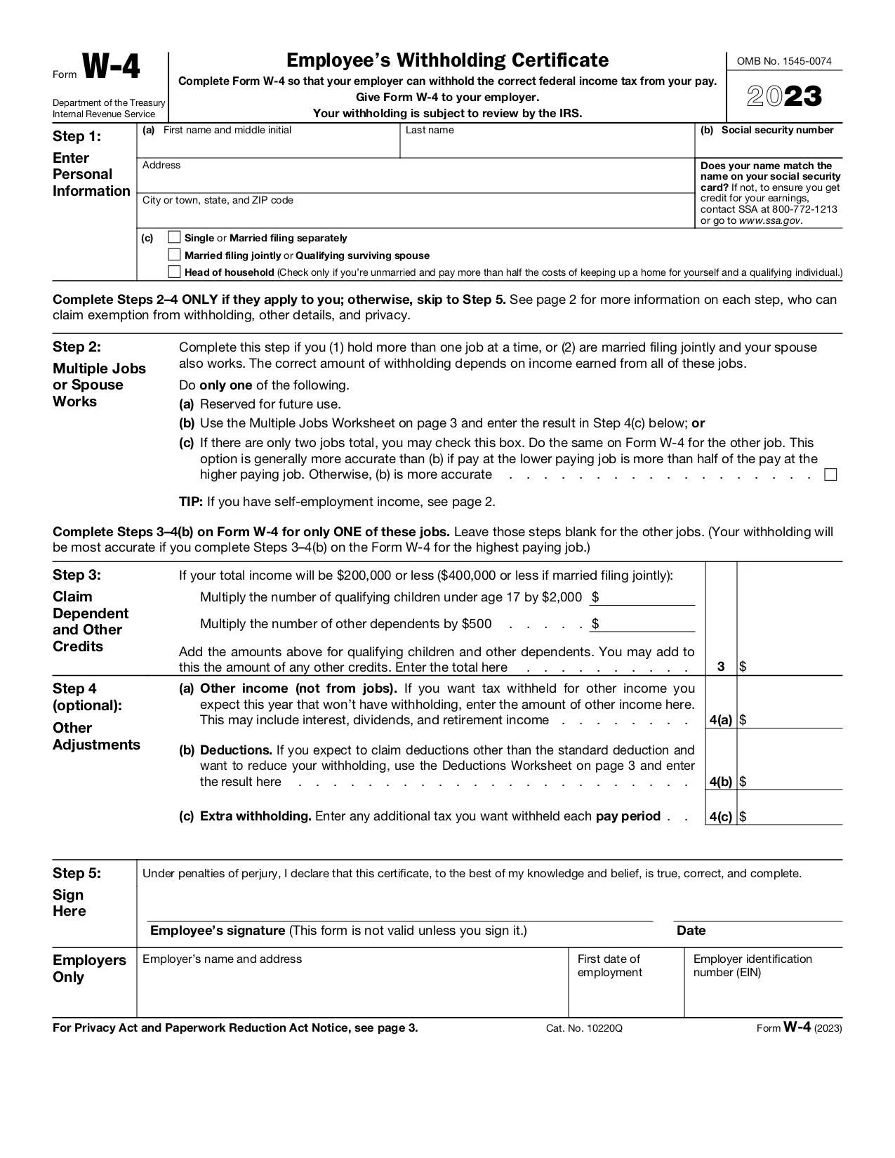 Form W 4 Fill And Sign Online With Lumin