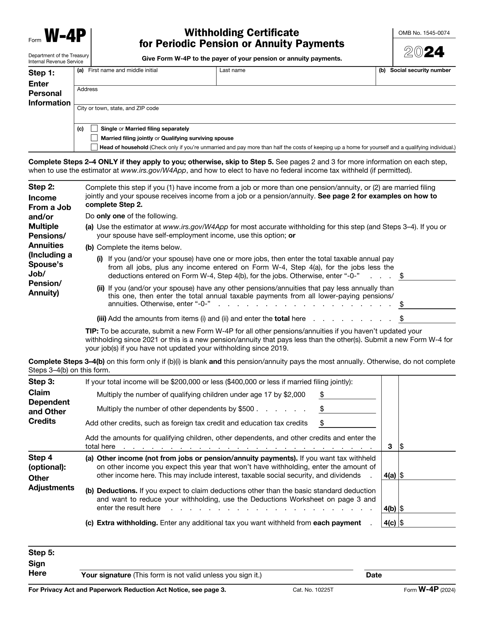 Form W 4P 2024 2025 Fill Withholding Certificate PDF Guru