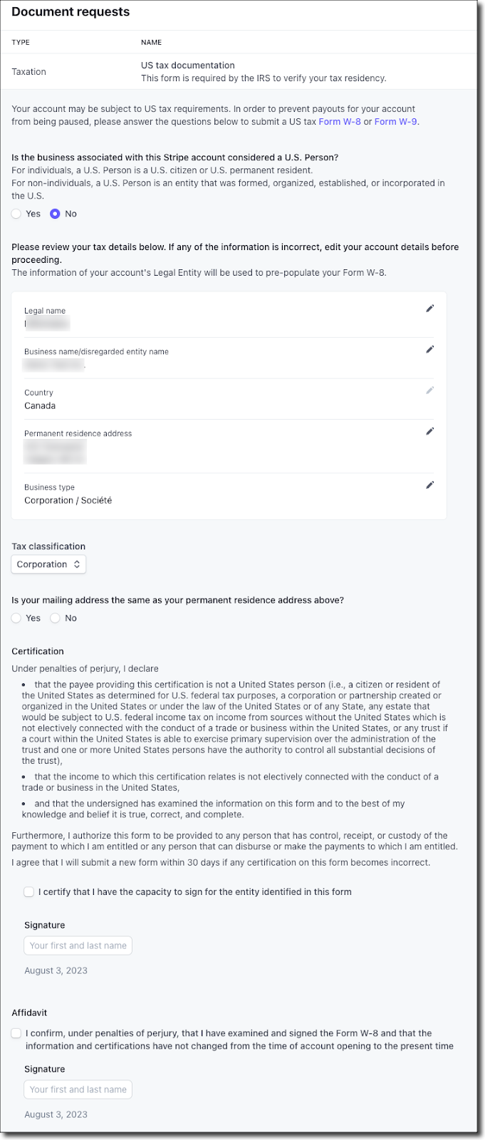 W8 Form 2023 Pdf