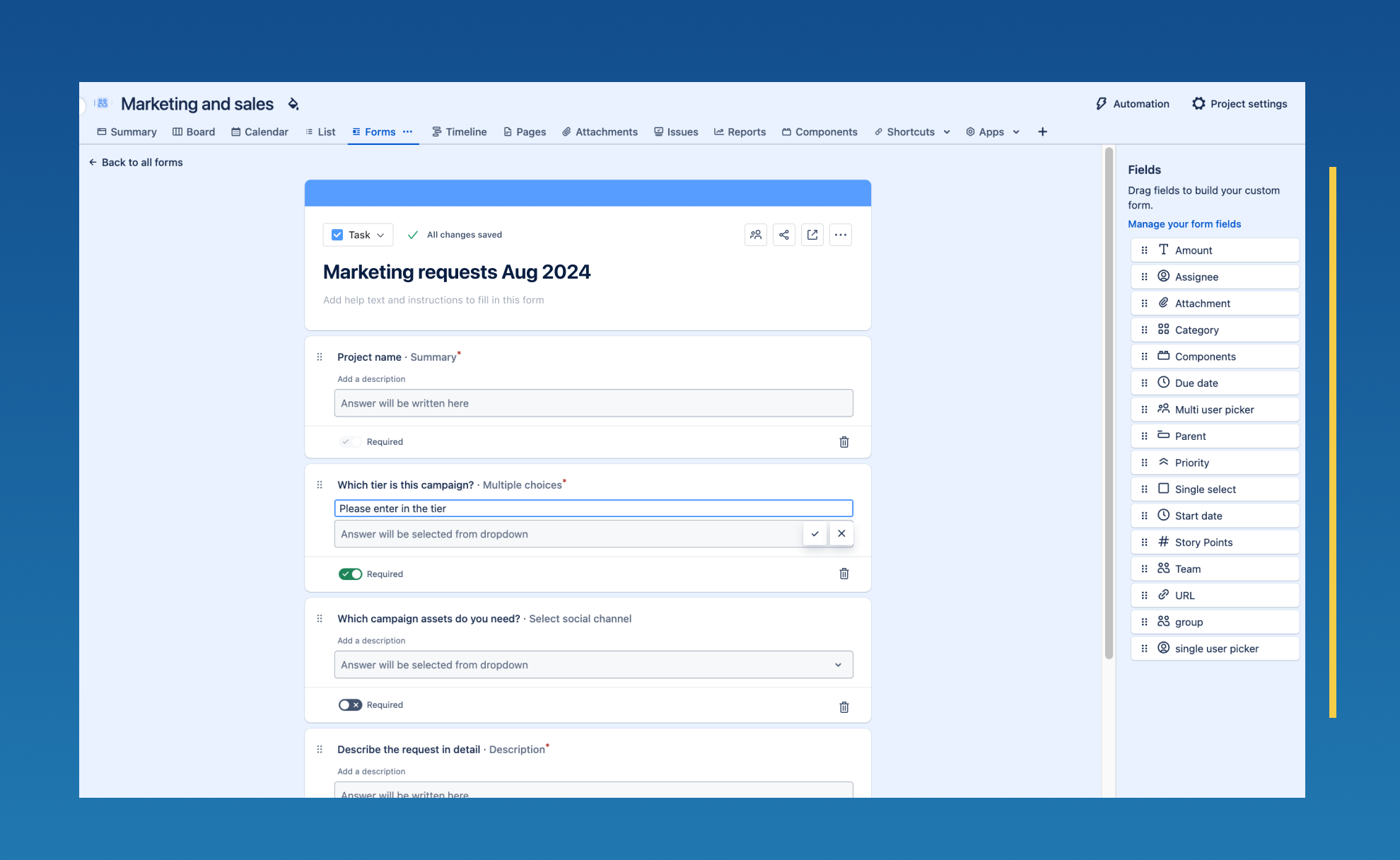 Jira Forms Feature