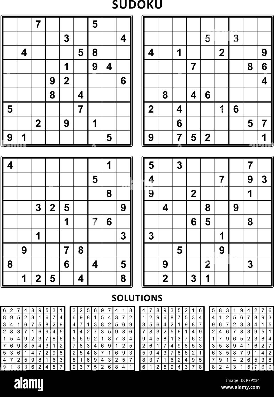Printable Sudoku Puzzles Free 4 Per Page