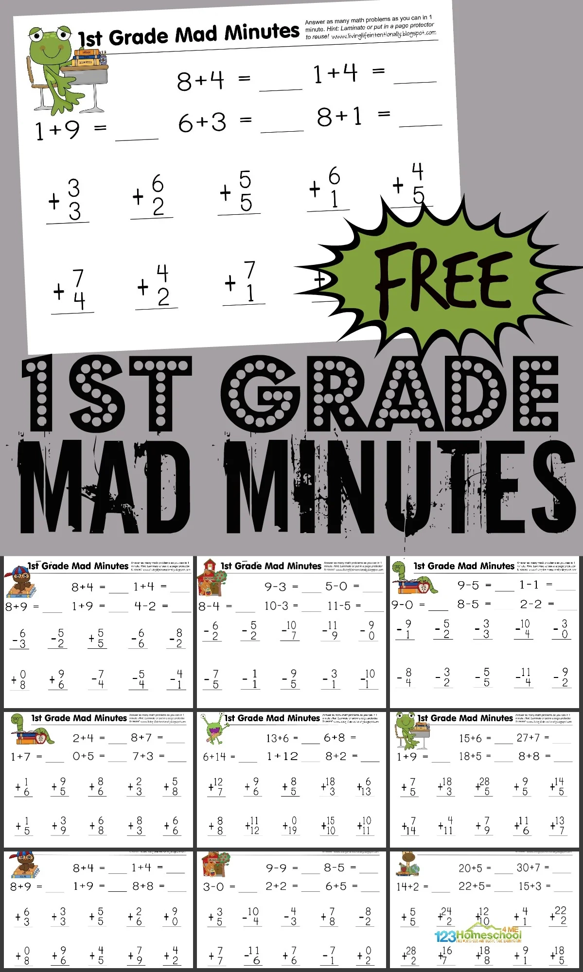 Free Printable Worksheets For 1st Grade Math