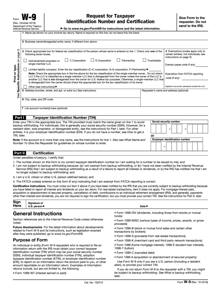 Free 2018 W 9 Fillable Fill Out amp Sign Online DocHub
