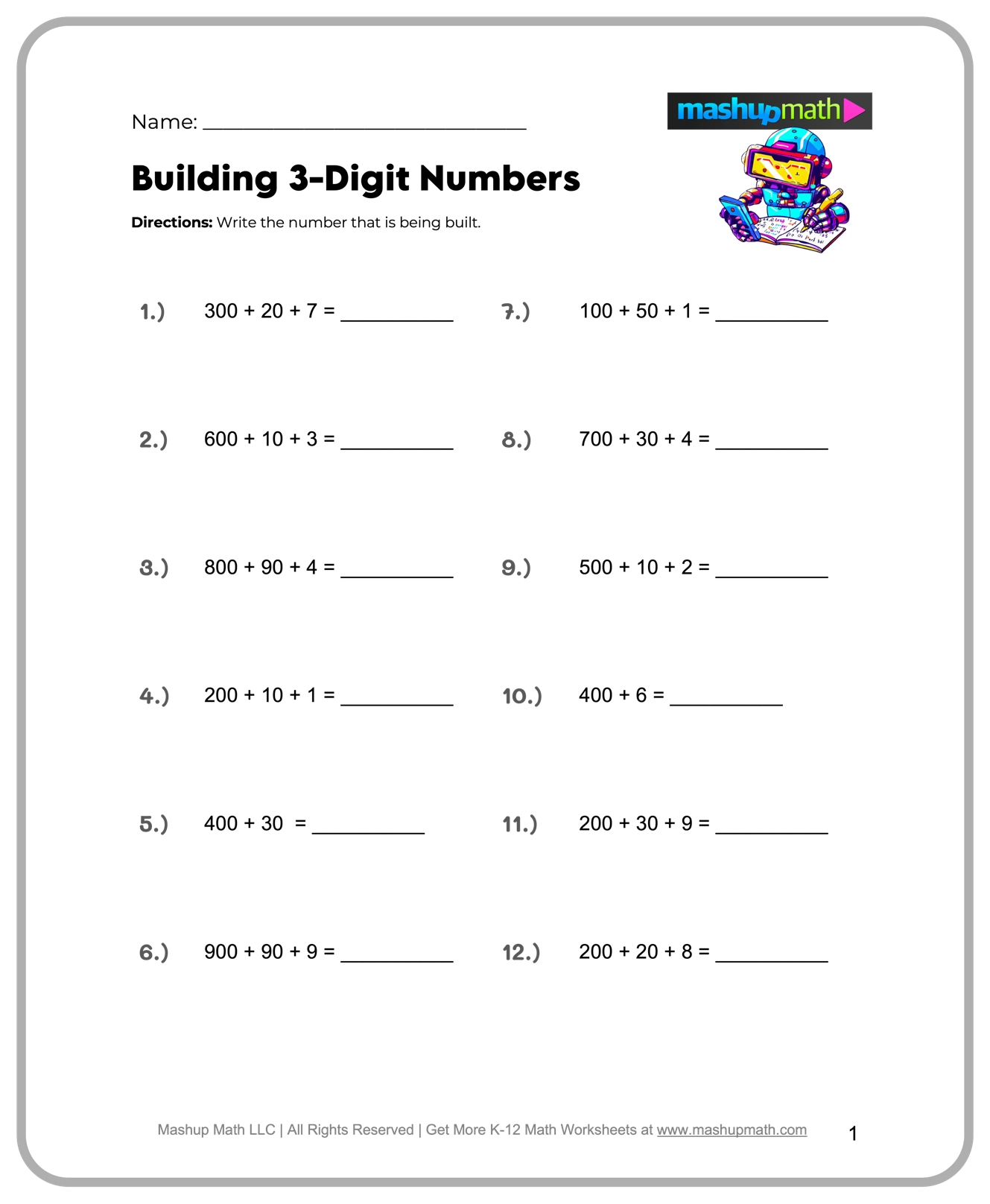 4th Grade Free Printable Worksheets