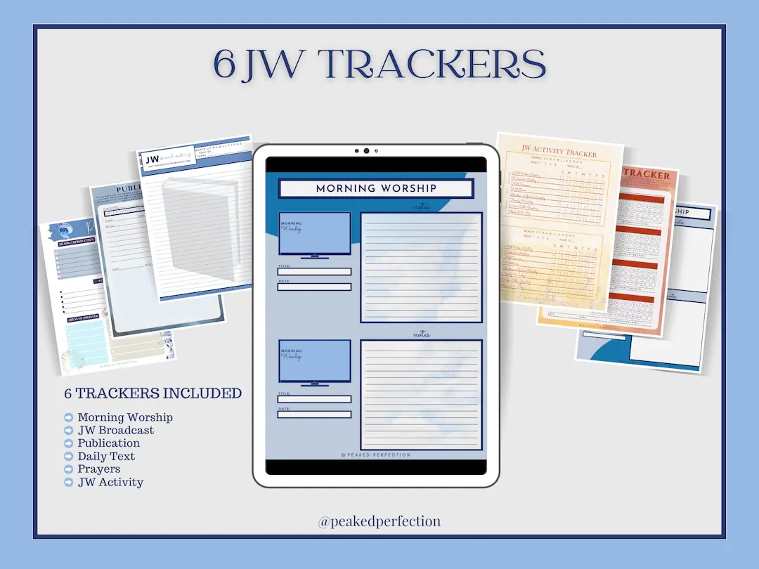 FREE 6 JW Activity Trackers Printable Download Digital 