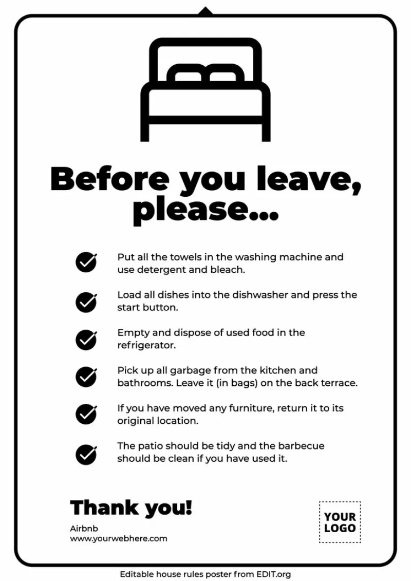 Free Printable Airbnb House Manual Template Pdf