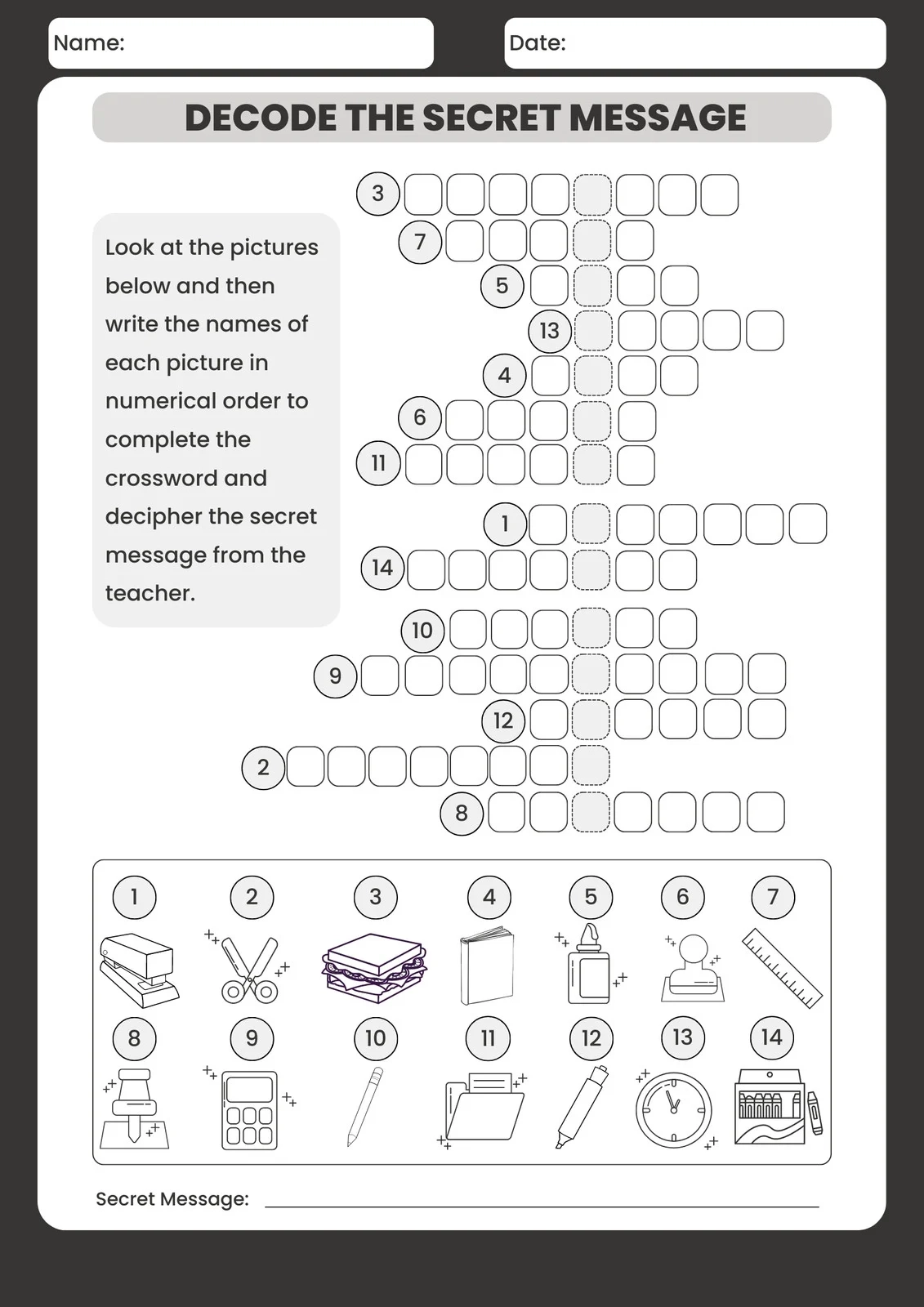 Creating Crossword Puzzle Free Printable