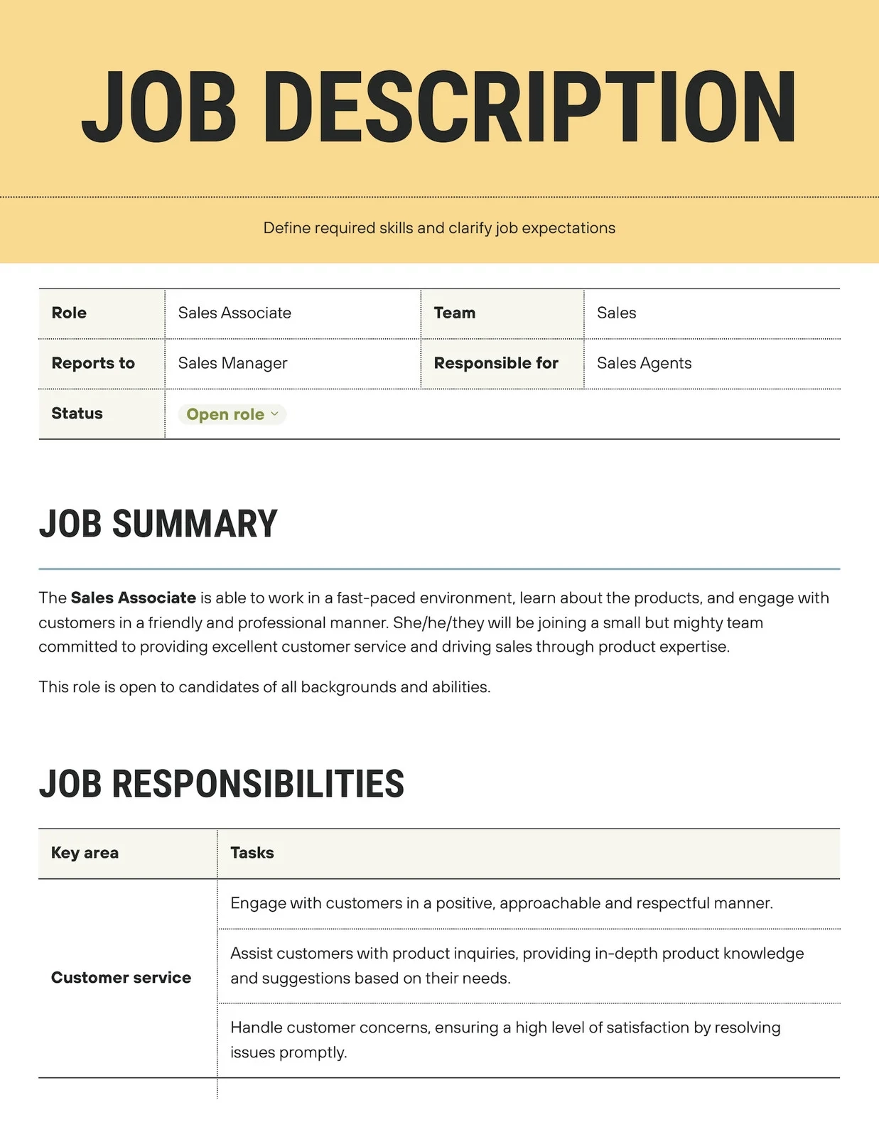 Free Printable Job Skills