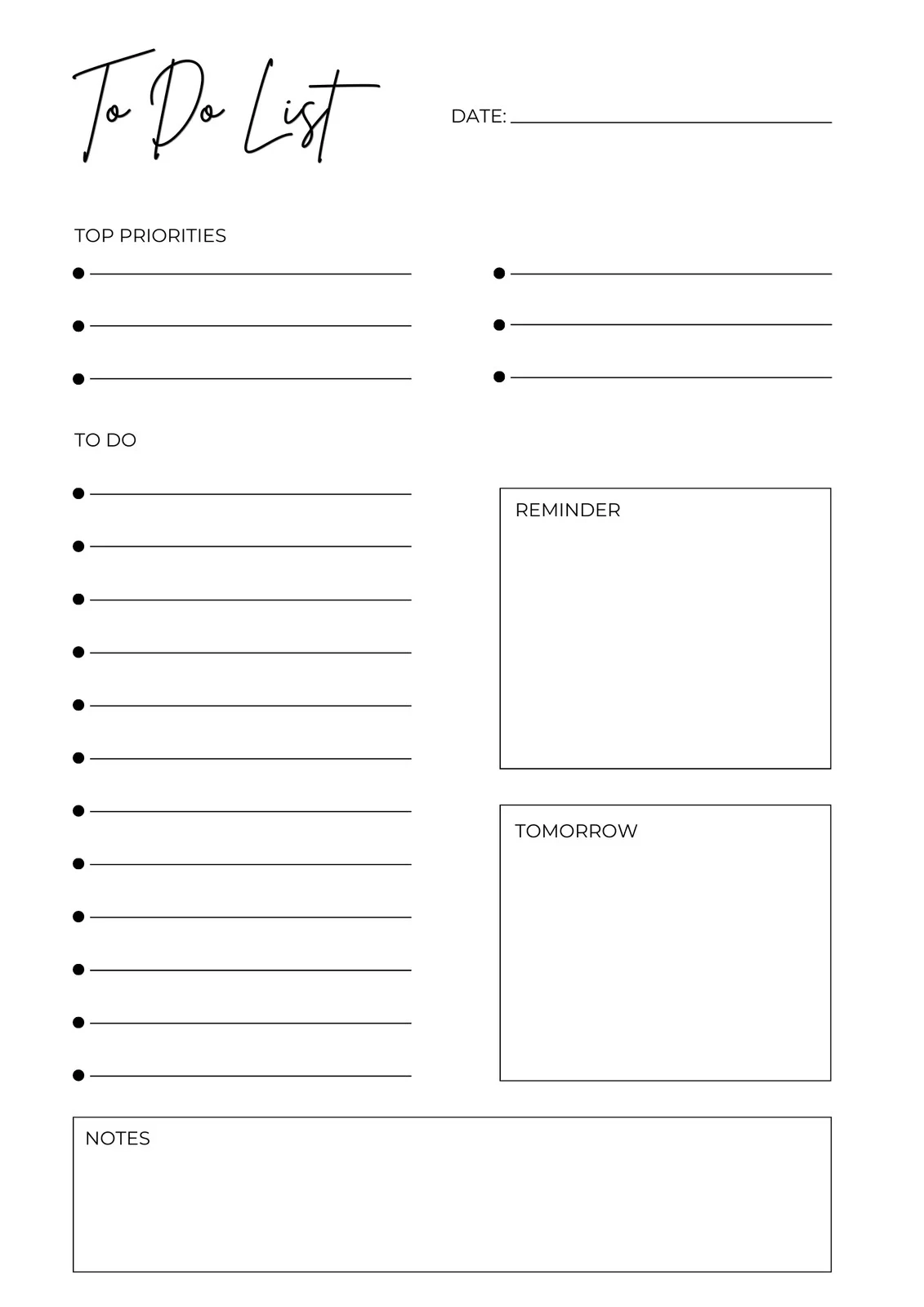 Free Template Printable