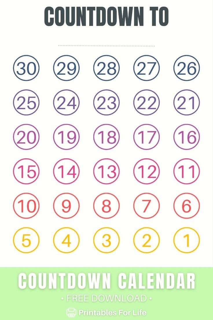 Blank Countdown Calendar Printable