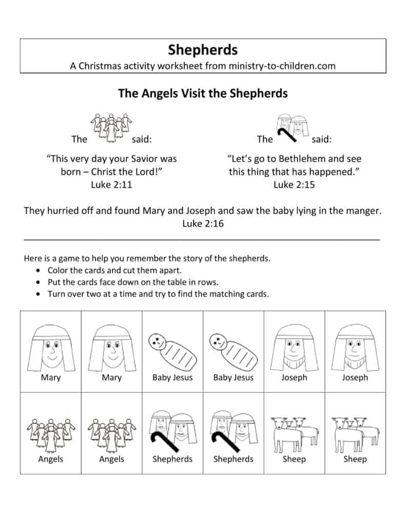 Free Printable Birth Of Jesus Worksheets