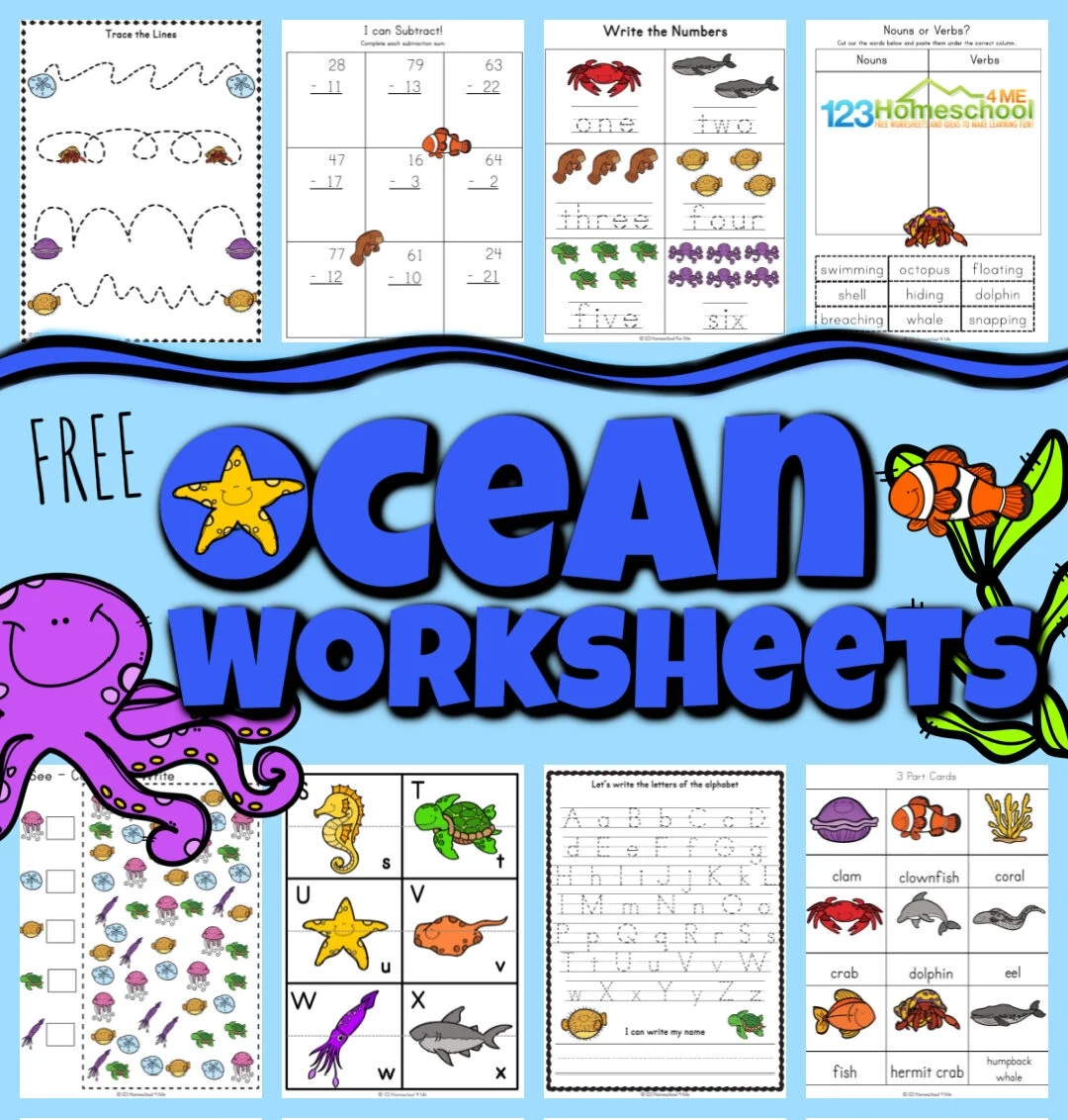Free Printable Ocean Theme Worksheets