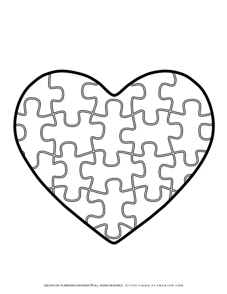 Free Heart Puzzle Template For Kids Crafts amp Learning