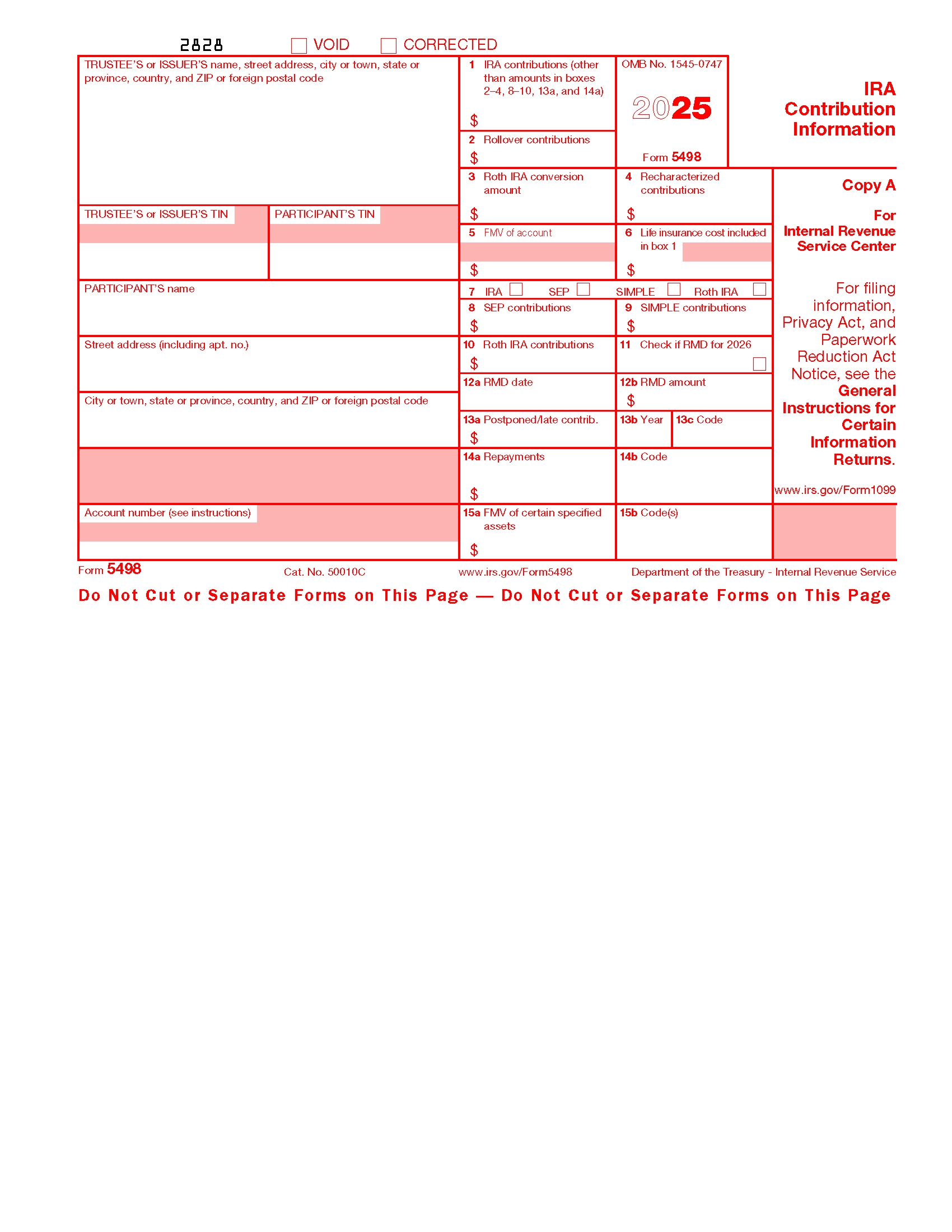 Irs Form 5498 2025