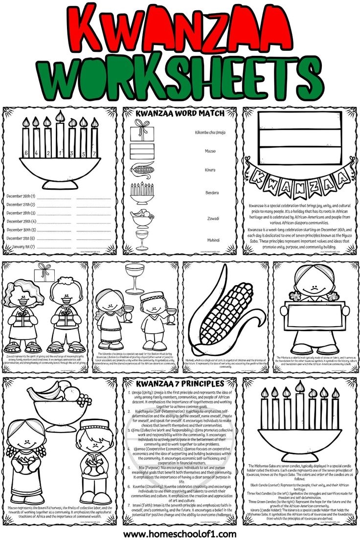 Free Kwanzaa Worksheets For Kids