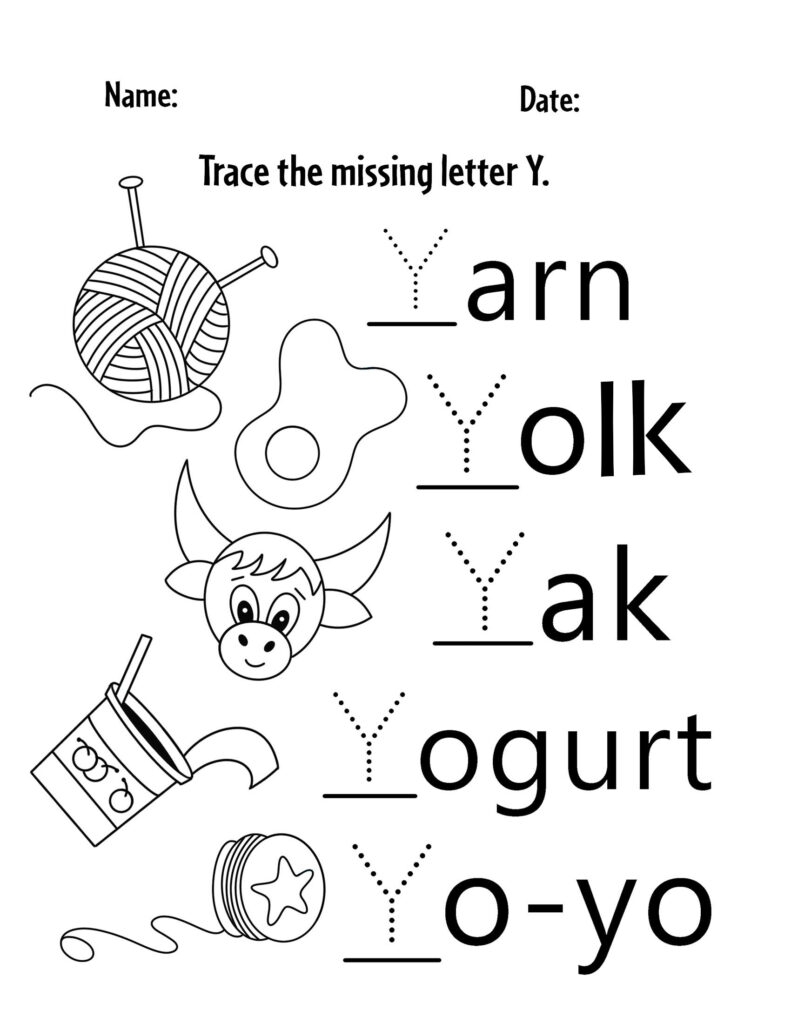Free Printable Letter Y