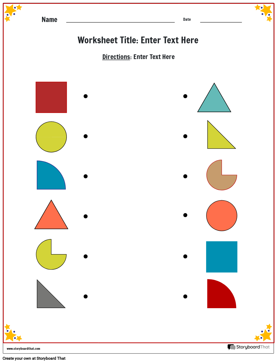 Free Matching Shapes Worksheets By Storyboard That