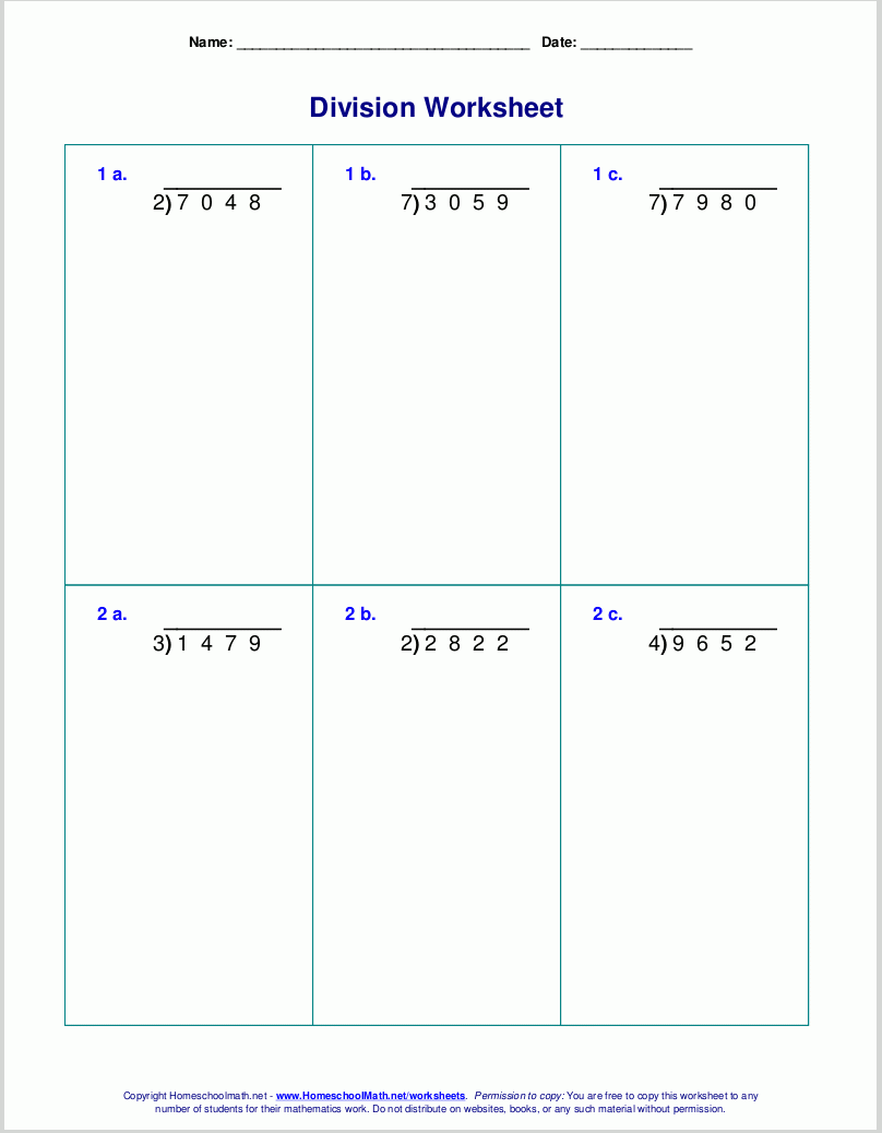 Free Printable Homeschool Math Worksheets