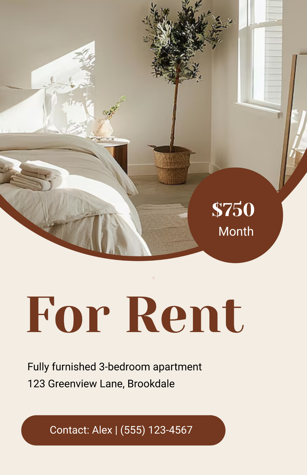 Free Modern Room For Rent Poster Template To Edit Online