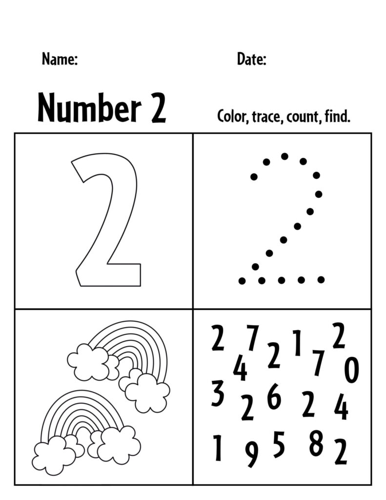 Free Printable Number 2 Worksheets