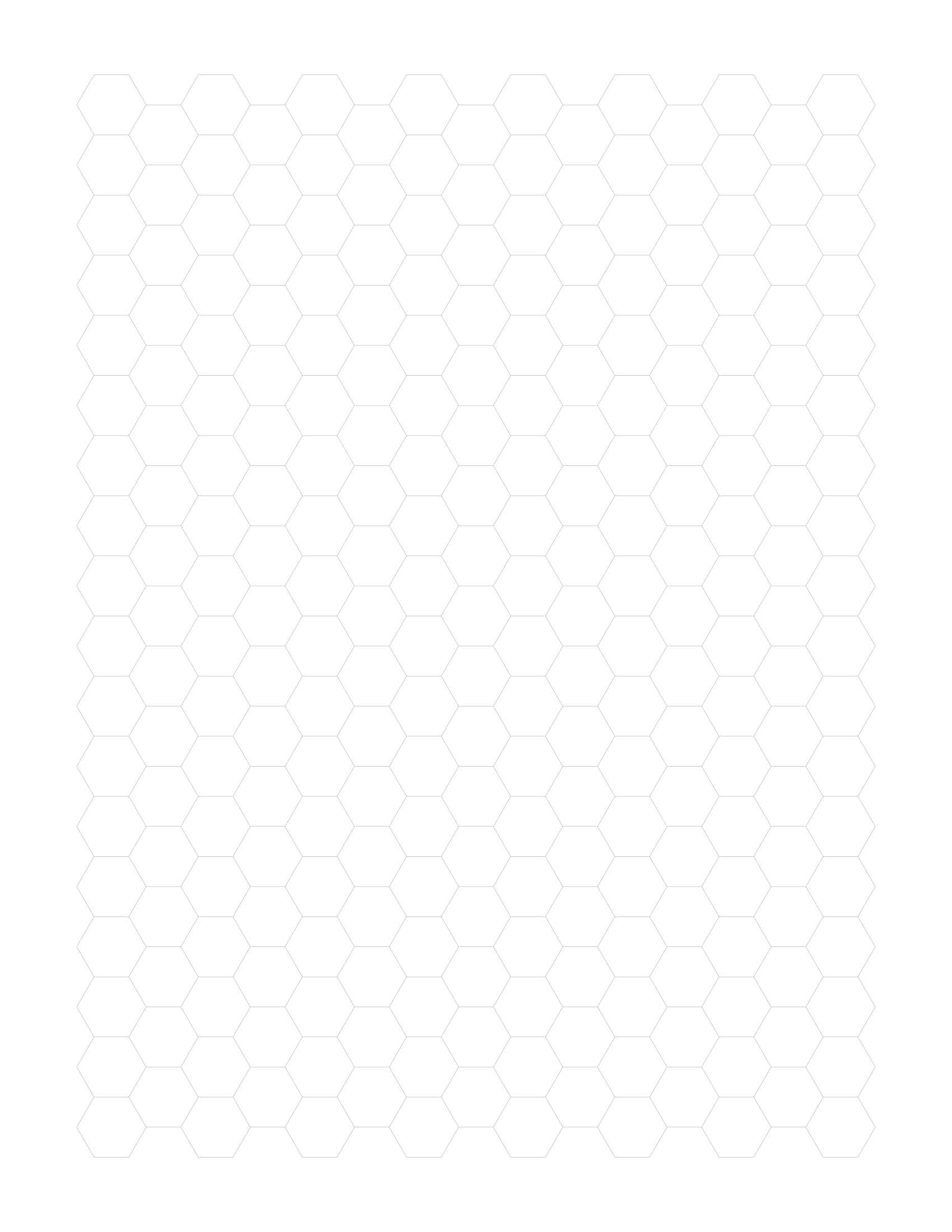 1 Inch Hex Graph Paper Printable