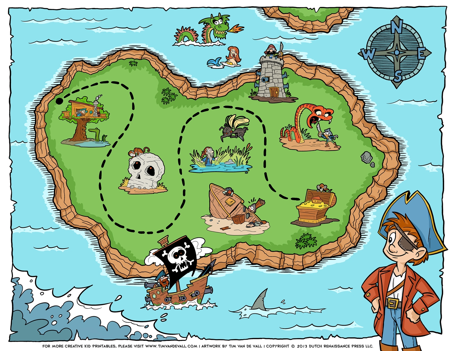 Printable Pirate Map Template