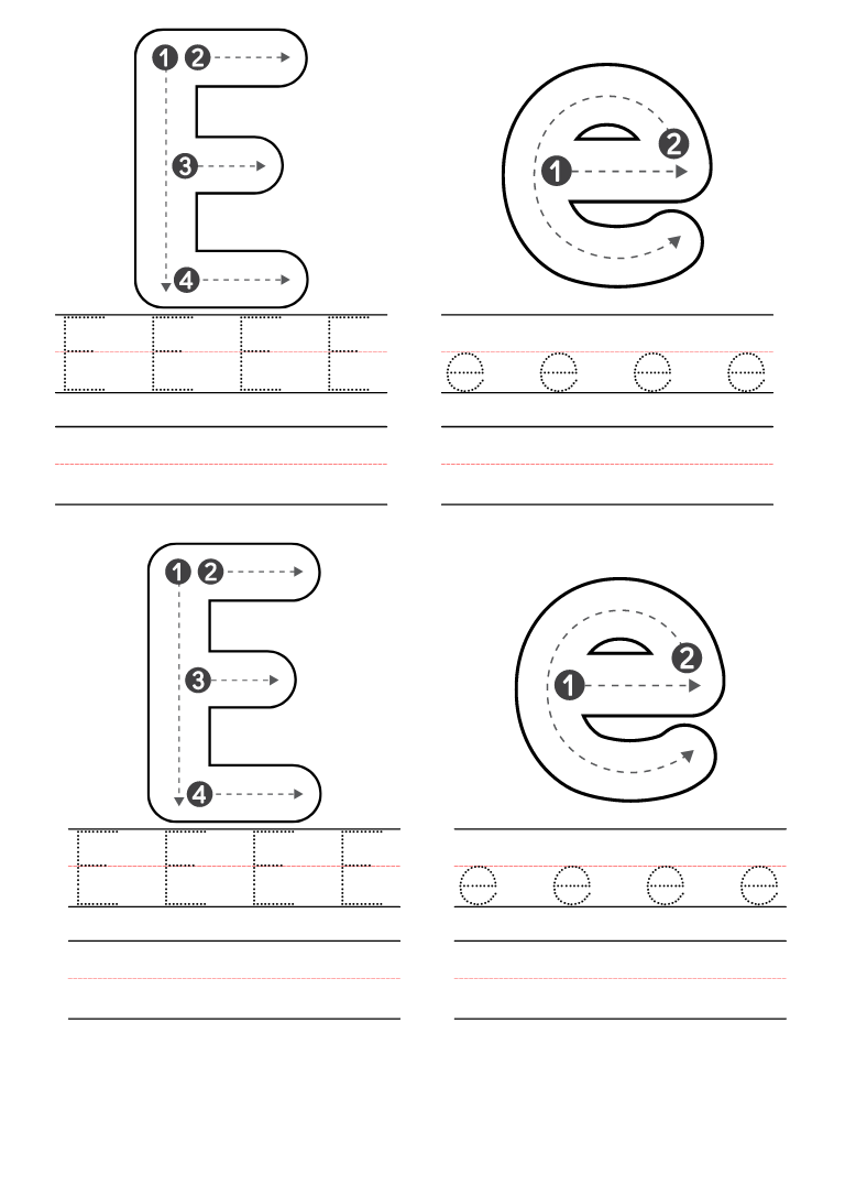 Free Printable For Letter E