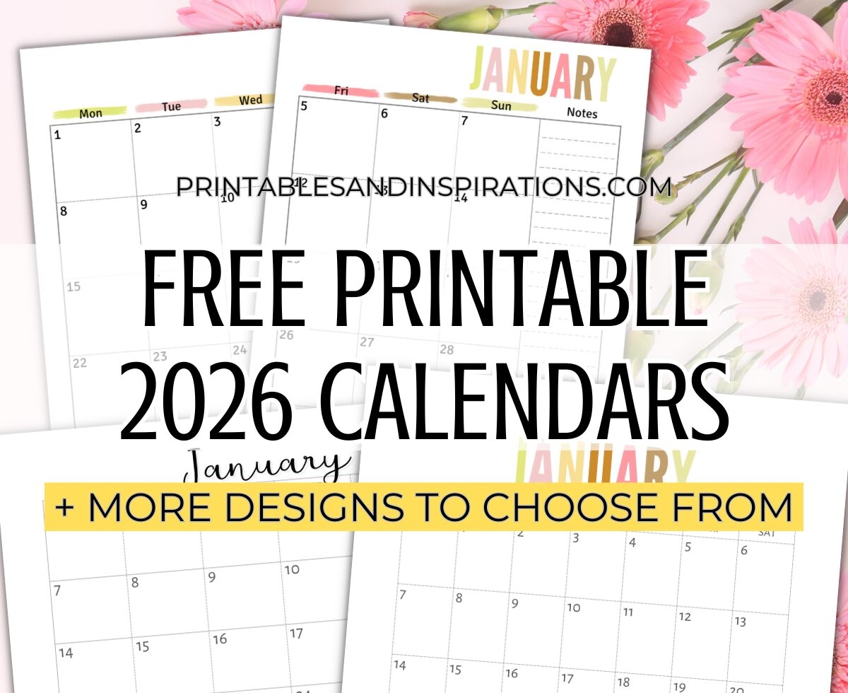 2026 Blank Calendar Printable Pdf