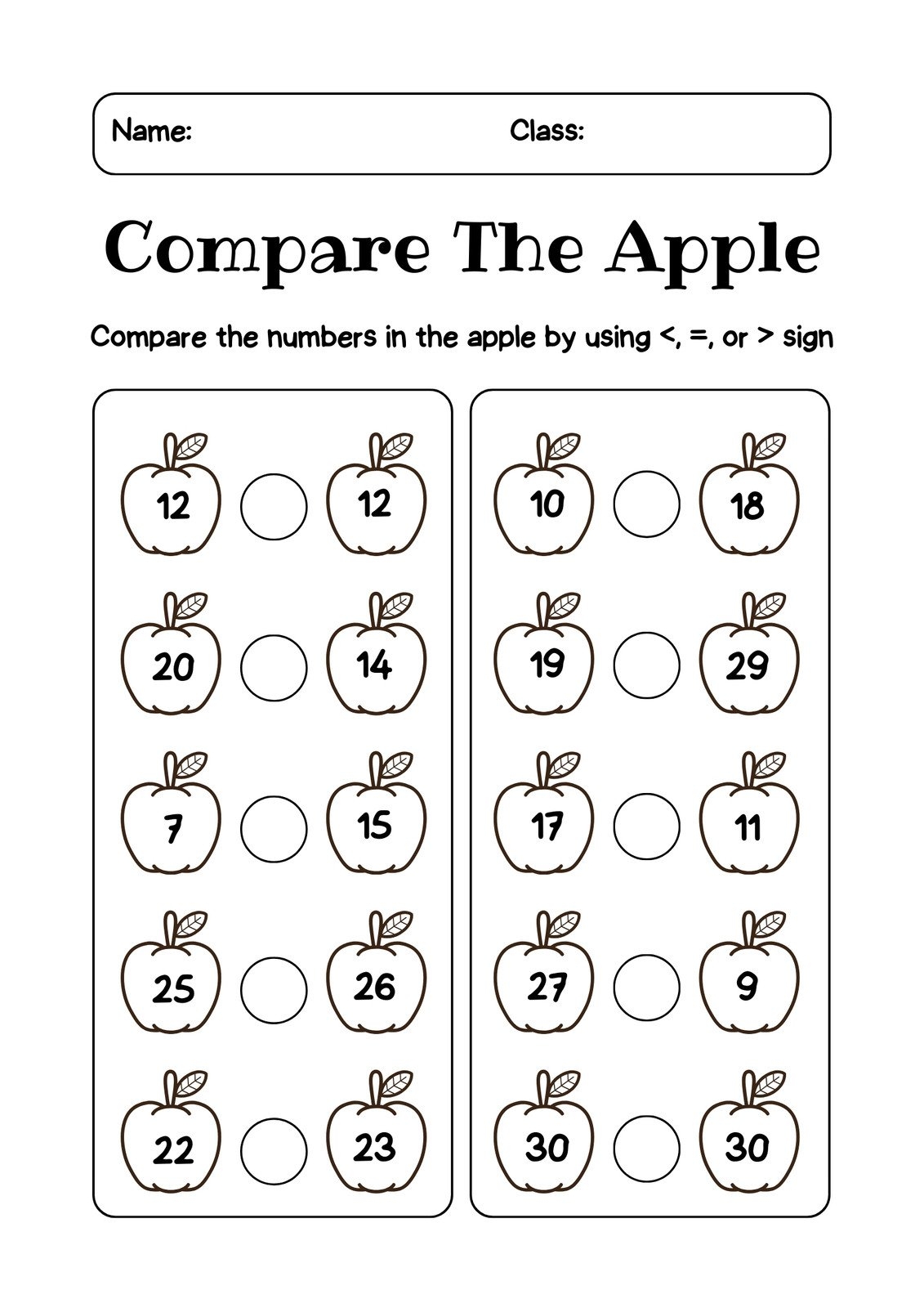 Free And Printable Math Worksheets