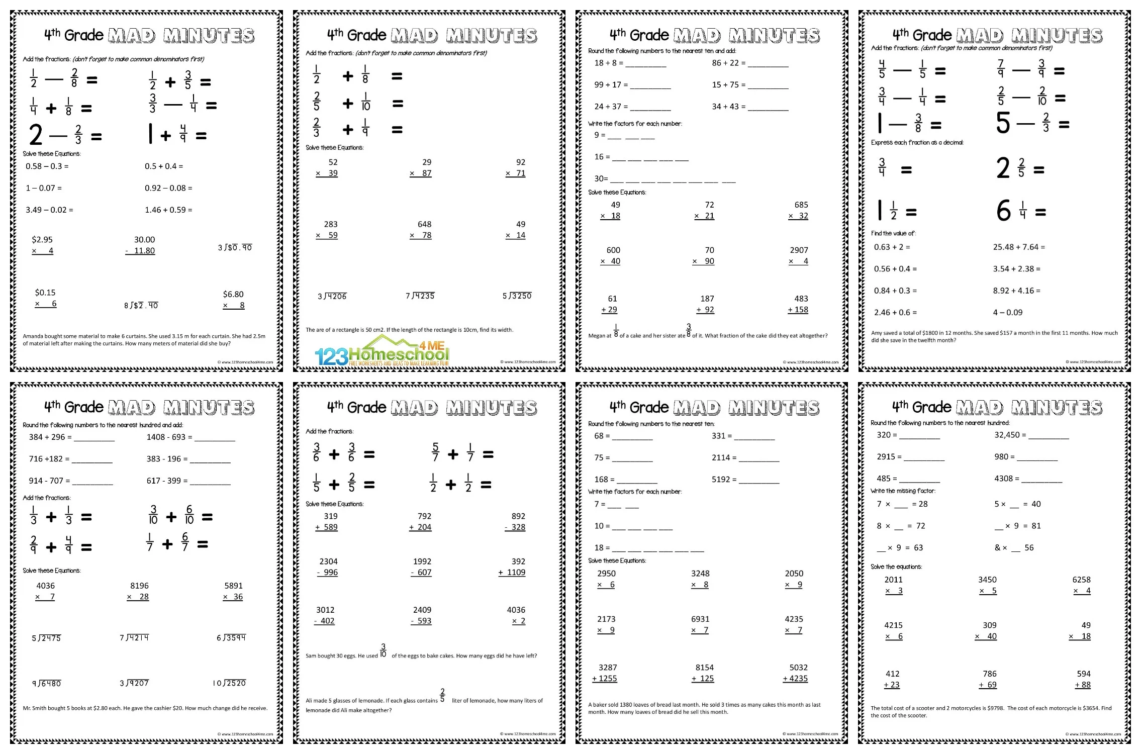 Fourth Grade Worksheets Printable Free