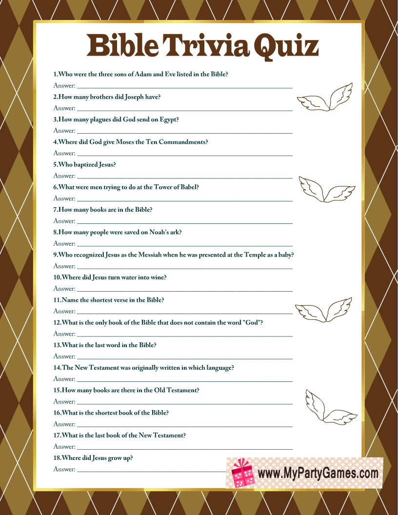 Free Printable Bible Games