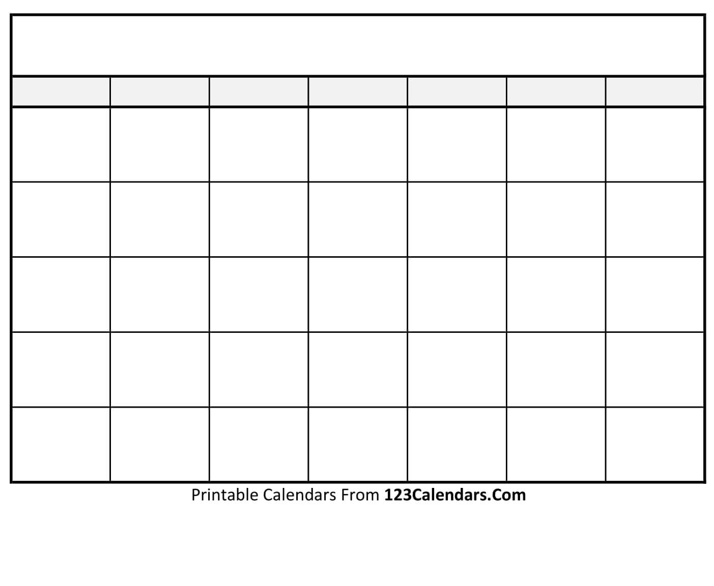 Free Blank Calendar Printables