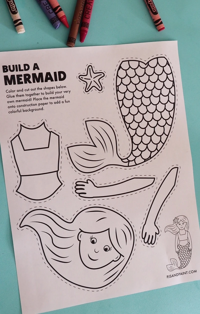 Mermaid Template Printable