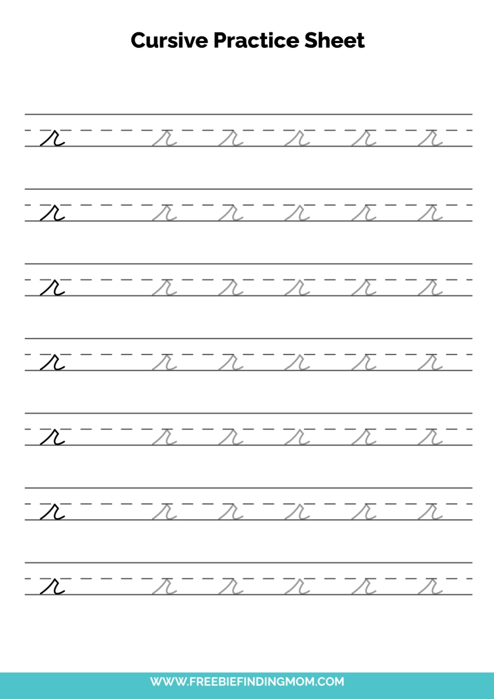 Free Printable Cursive Alphabet Practice Sheets Lowercase R