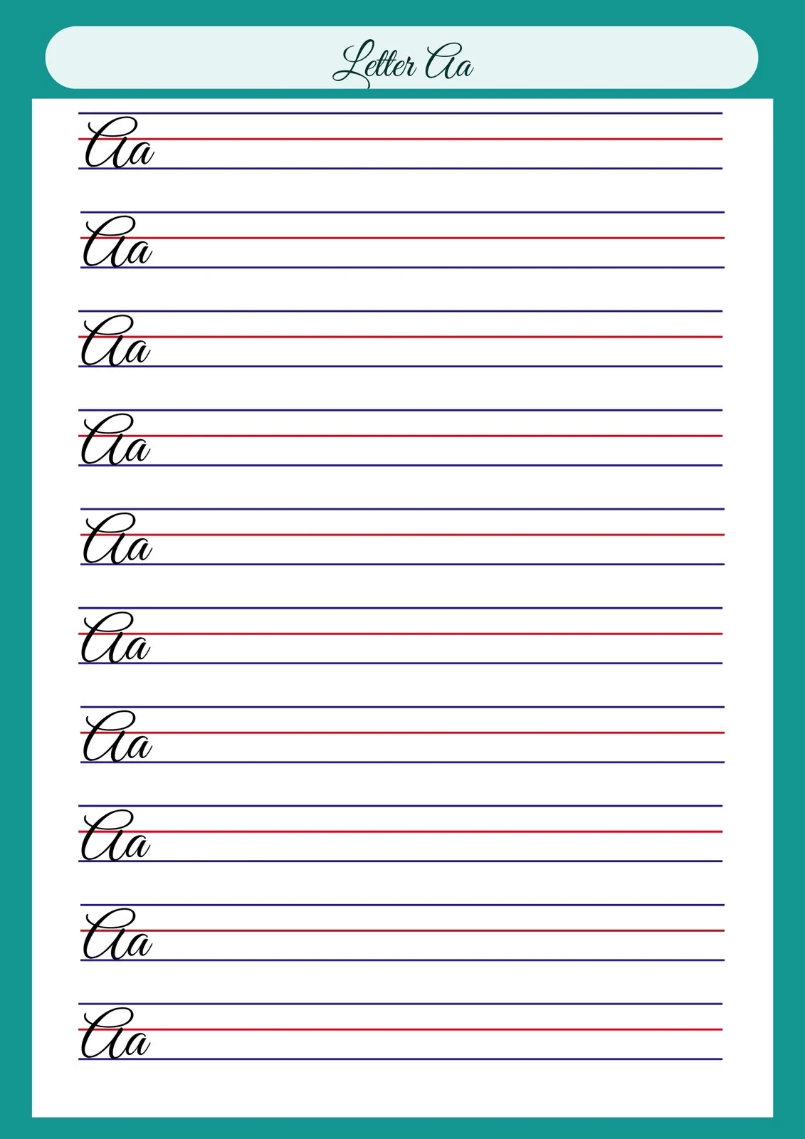 Practice Cursive Worksheets Printable