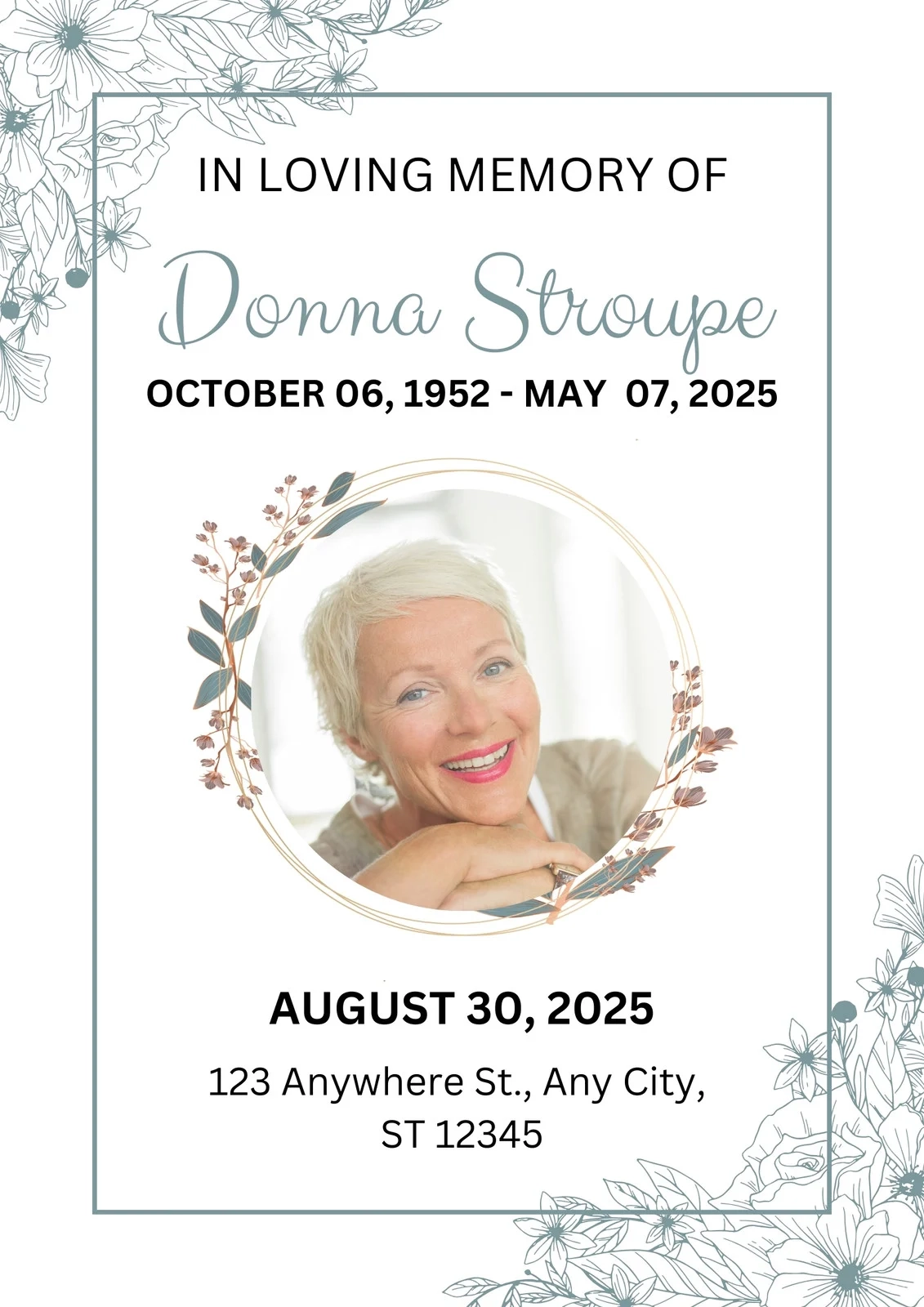 Free Printable Celebration Of Life Program Template