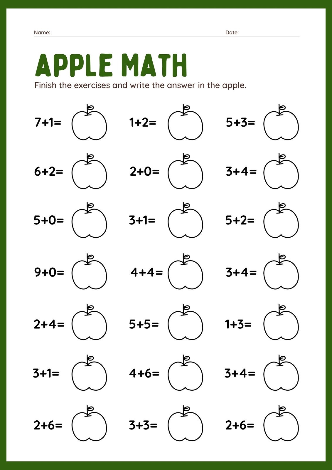 Free Printable Customizable Math Worksheet Templates 