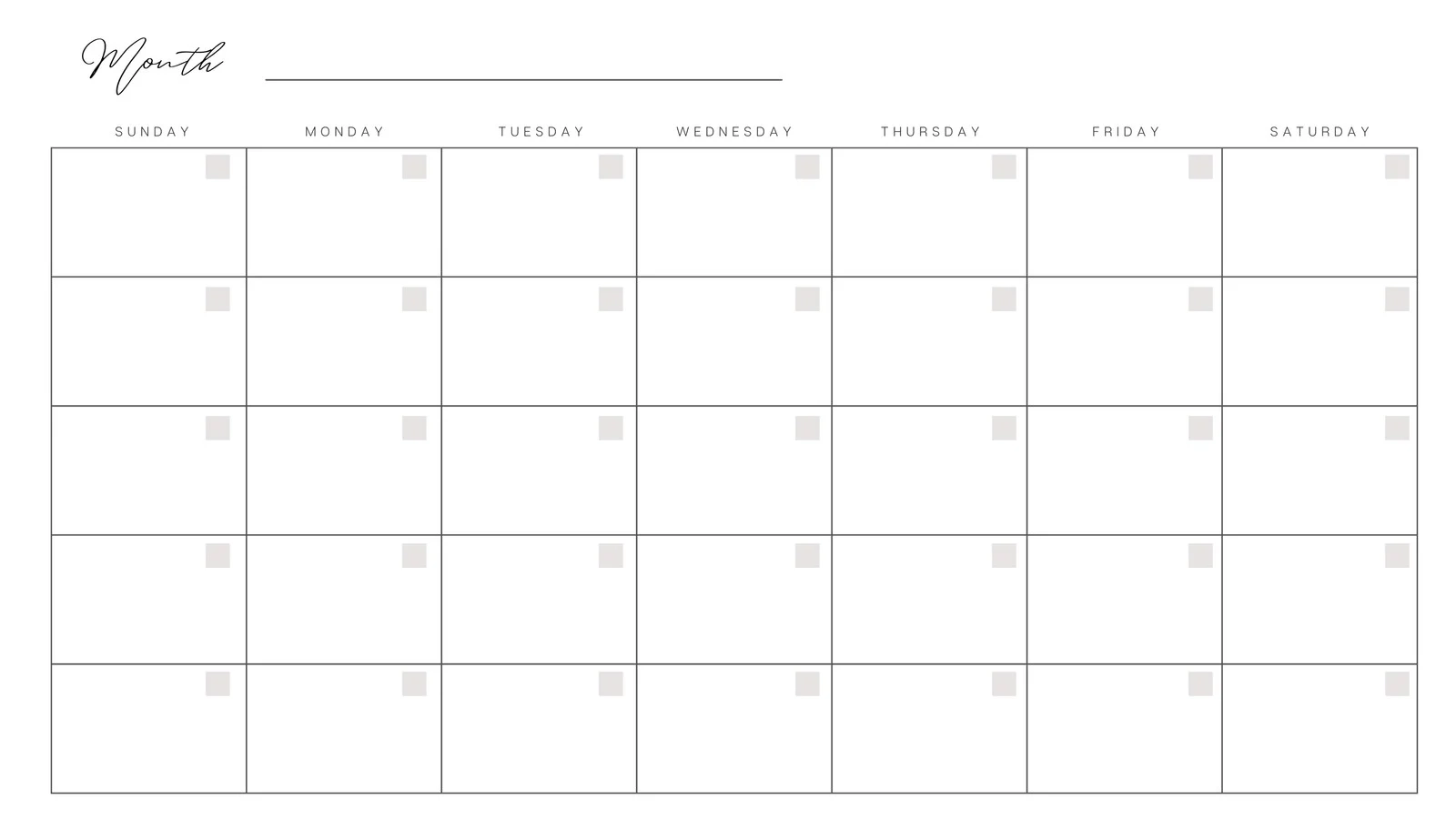 Calendar Printable Template