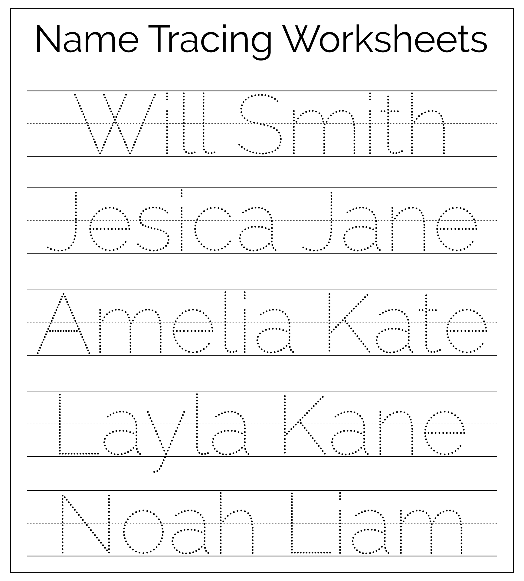 Free Name Tracing Worksheet Printable